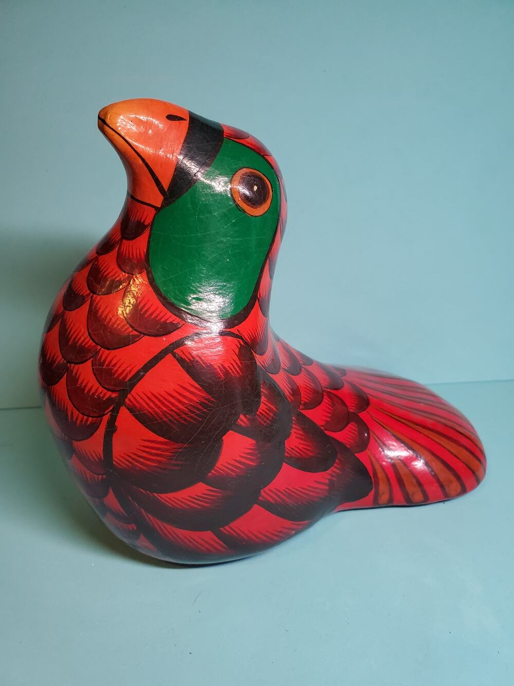 Wooden Bird Figurine -7"